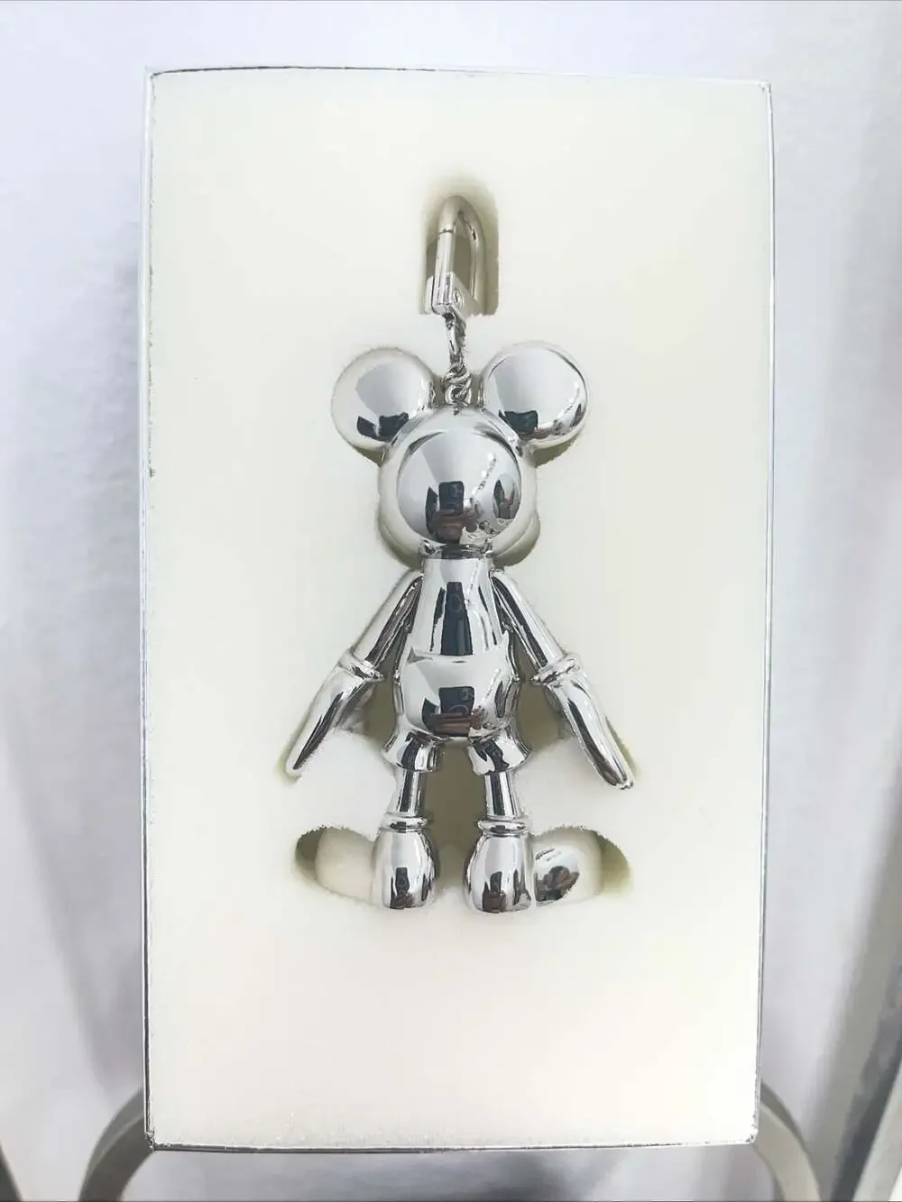 Disney x Baublebar Mickey Mouse Shiny Silver Bag Charm Keychain